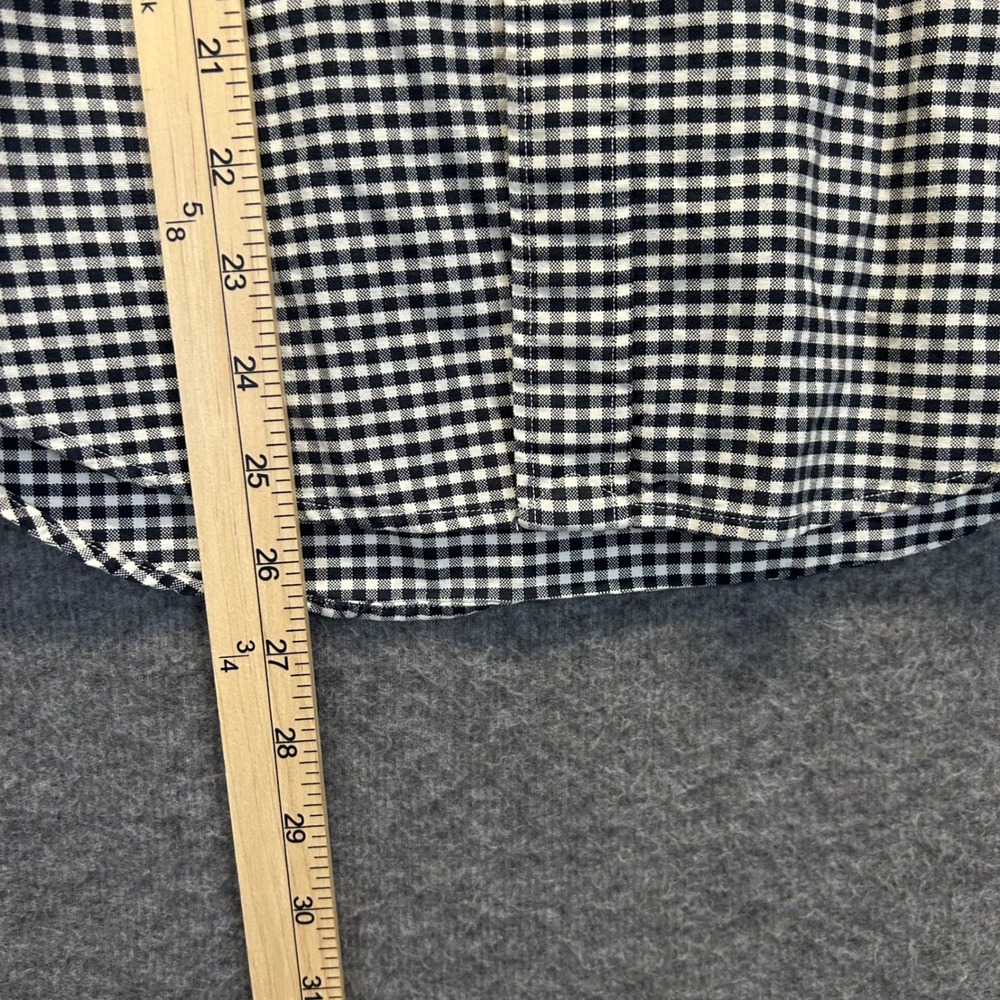Ralph Lauren Sport Womens 6 Gingham Button Down Shirt Navy Blue White Cotton - Picture 7 of 9